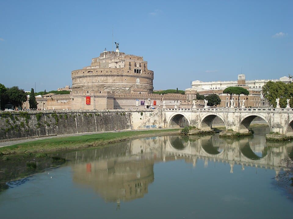 The Castel Sant'Angelo in Rome, former mausoleum of Hadrian transformed into a papal fortress