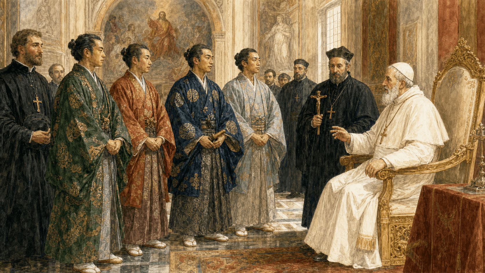 Recepção da embaixada japonesa Tenshō por Gregório XIII em 1585