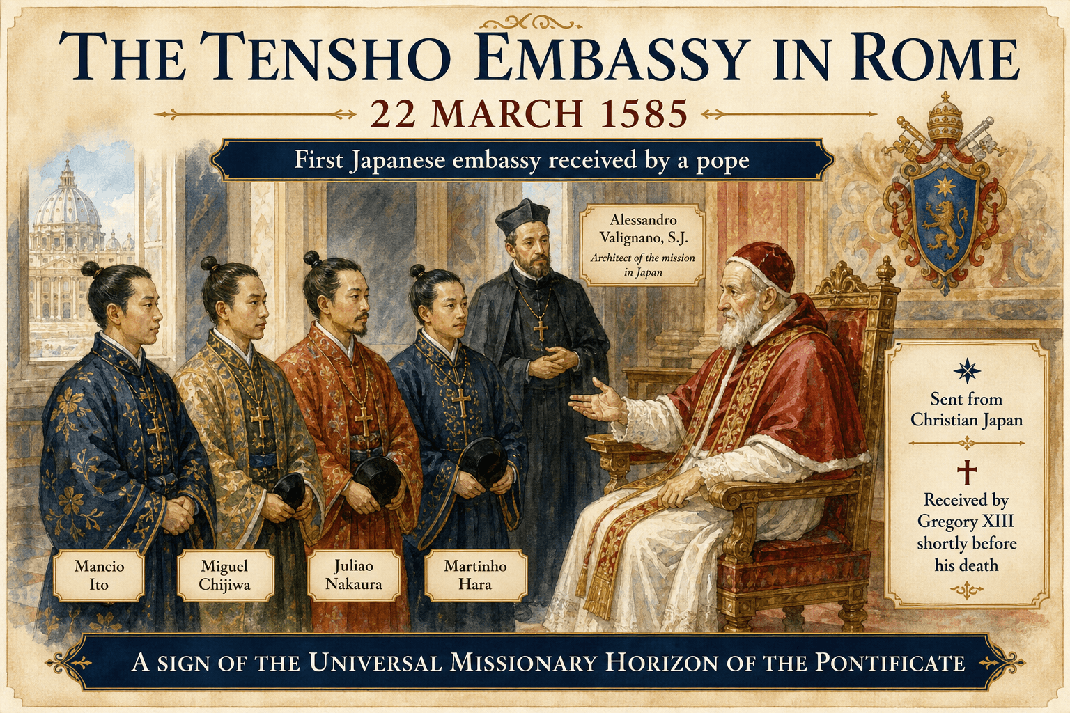 Reception of the Japanese Tensho embassy by Gregory XIII in 1585