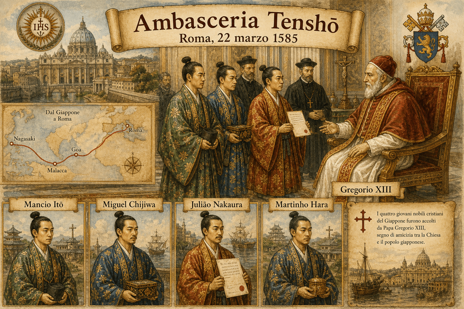 Ricezione dell’ambasciata giapponese Tenshō da parte di Gregorio XIII nel 1585