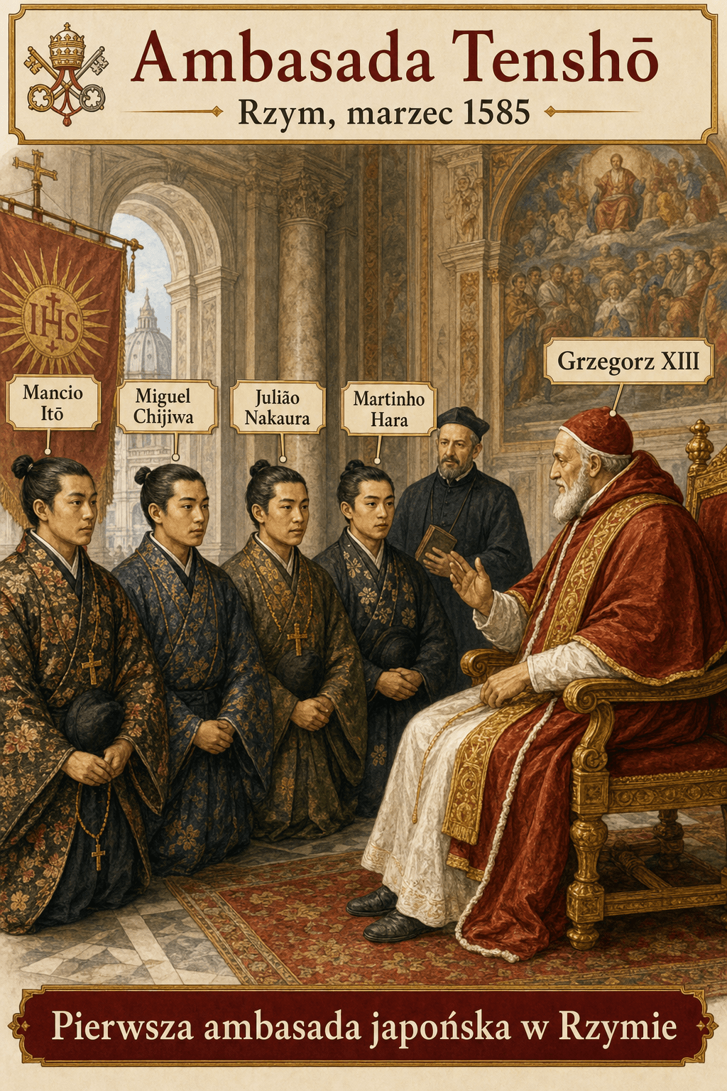Przyjęcie ambasady japońskiej Tenshō przez Grzegorza XIII w 1585 roku