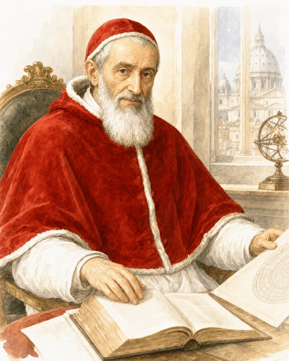 Retrato ilustrado do papa Gregório XIII (Ugo Boncompagni, 1502-1585)