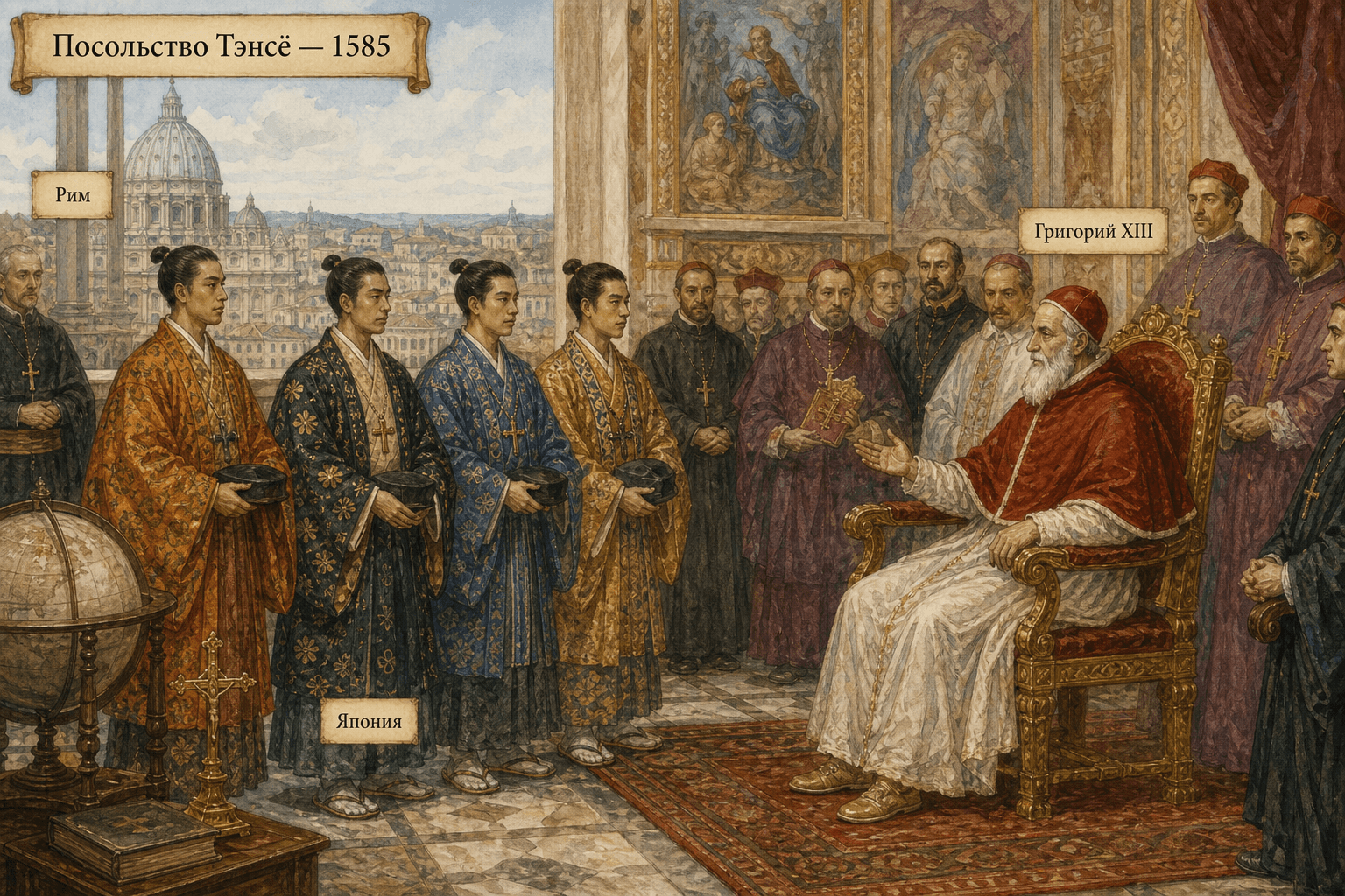 Приём японской делегации Тэнсё Григорием XIII в 1585 году