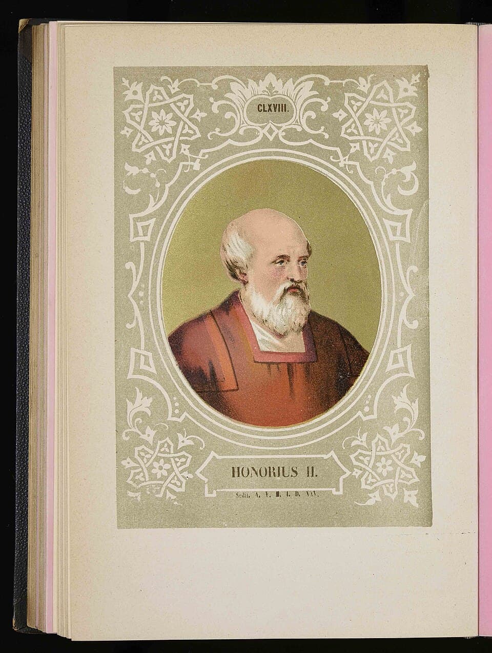 Retrato impresso do papa Honório II conservado na Biblioteca comunale di Trento