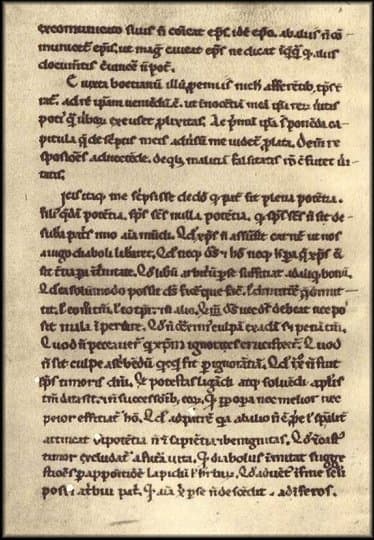 Manuscript page of the works of Peter Abelard.