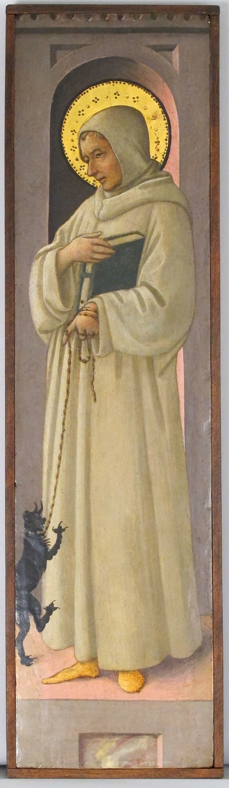 Saint Bernard of Clairvaux, painted panel preserved at the Metropolitan Museum of Art.