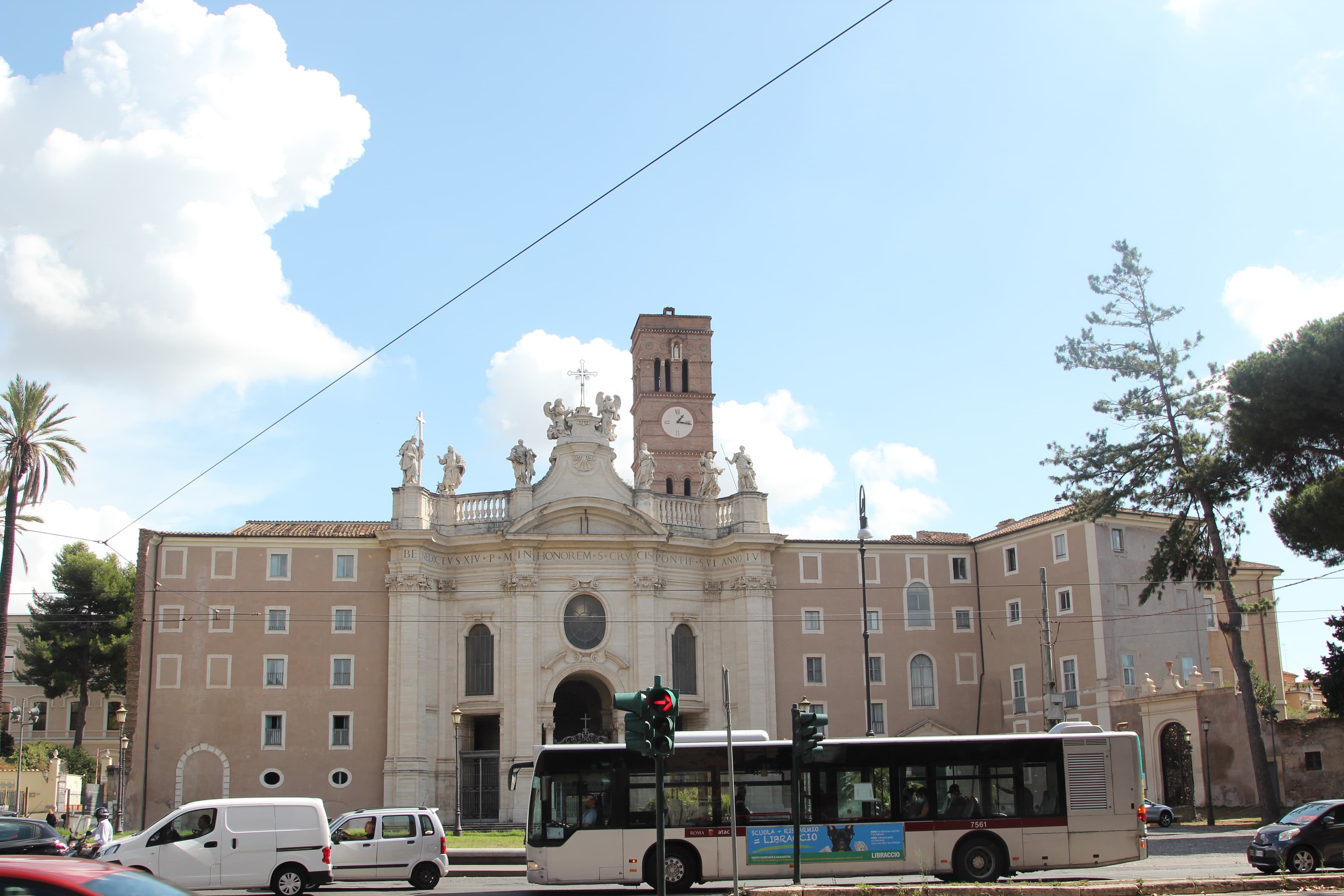 Facade of the basilica of Santa Croce in Gerusalemme in Rome, Cosimo Migliorati's cardinalatial title