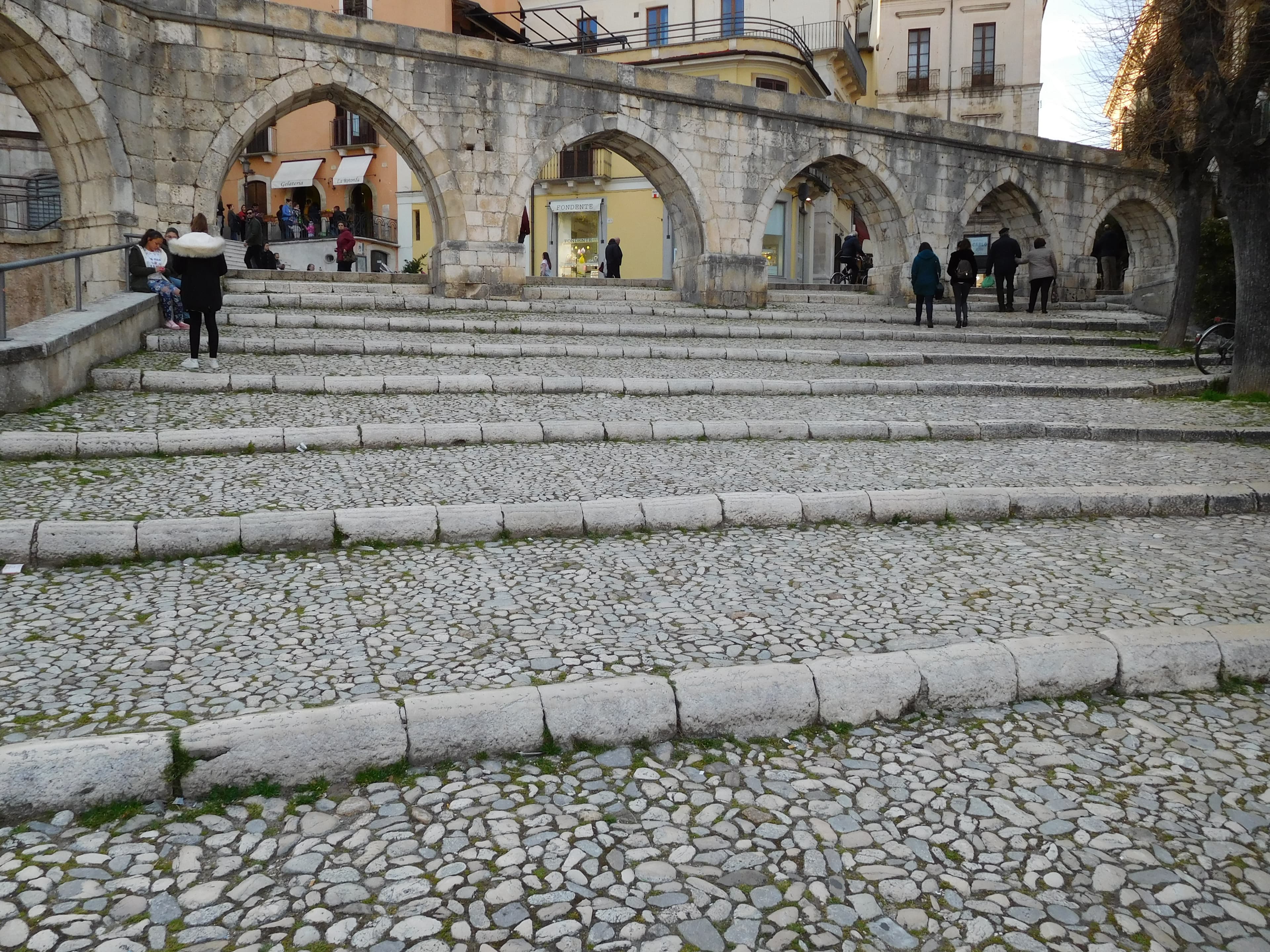 The medieval aqueduct of Sulmona, birthplace of Cosimo Migliorati, the future Innocent VII