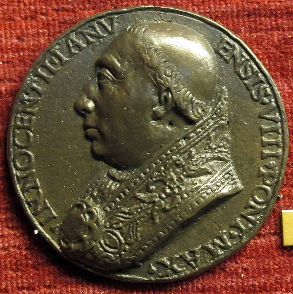 Bronze medal of Pope Innocent VIII (Giovanni Battista Cibo) by Niccolò Fiorentino, Bargello Museum, Florence