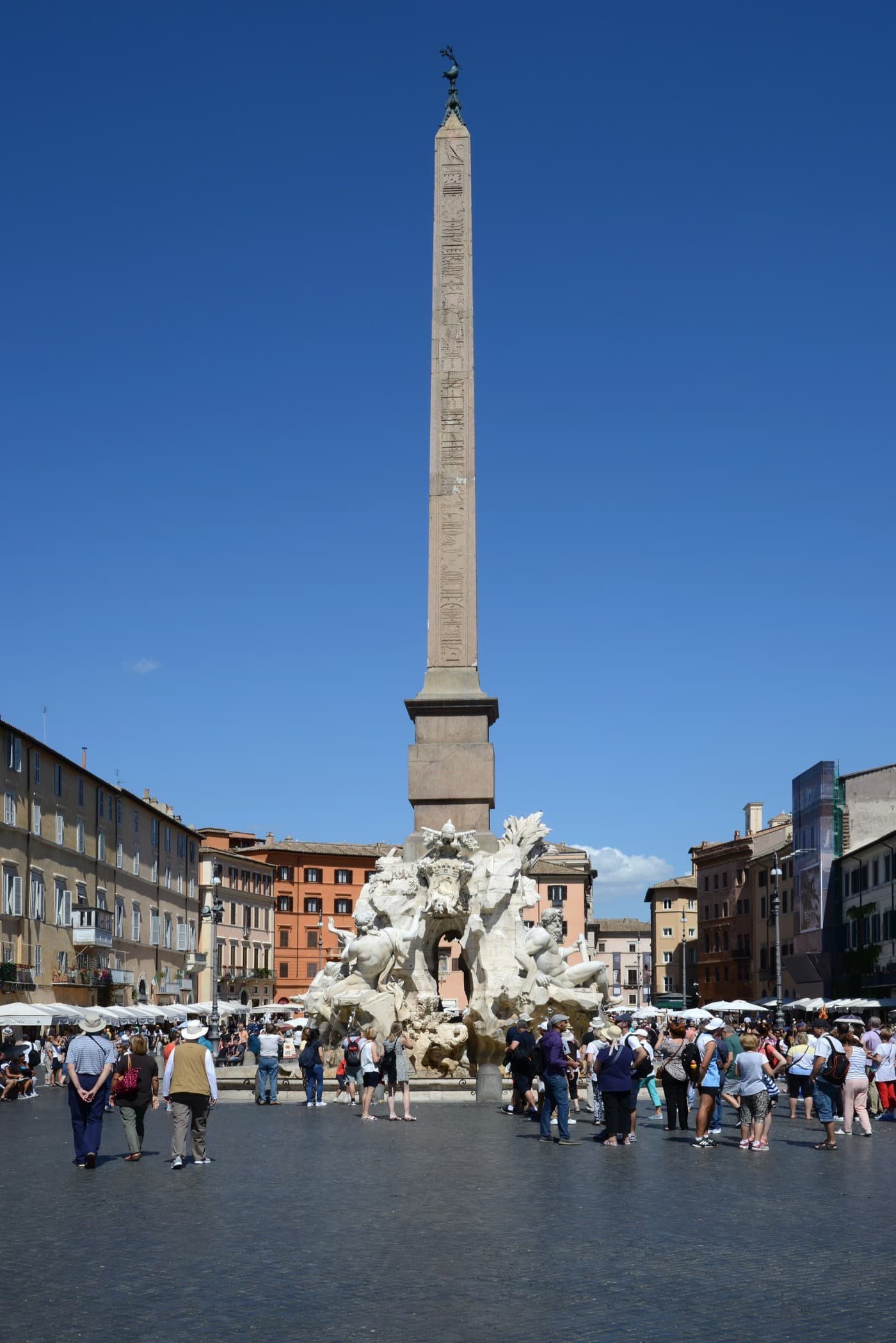 Piazza Navona in Rome with Bernini's Fountain of the Four Rivers and the church of Sant'Agnese in Agone