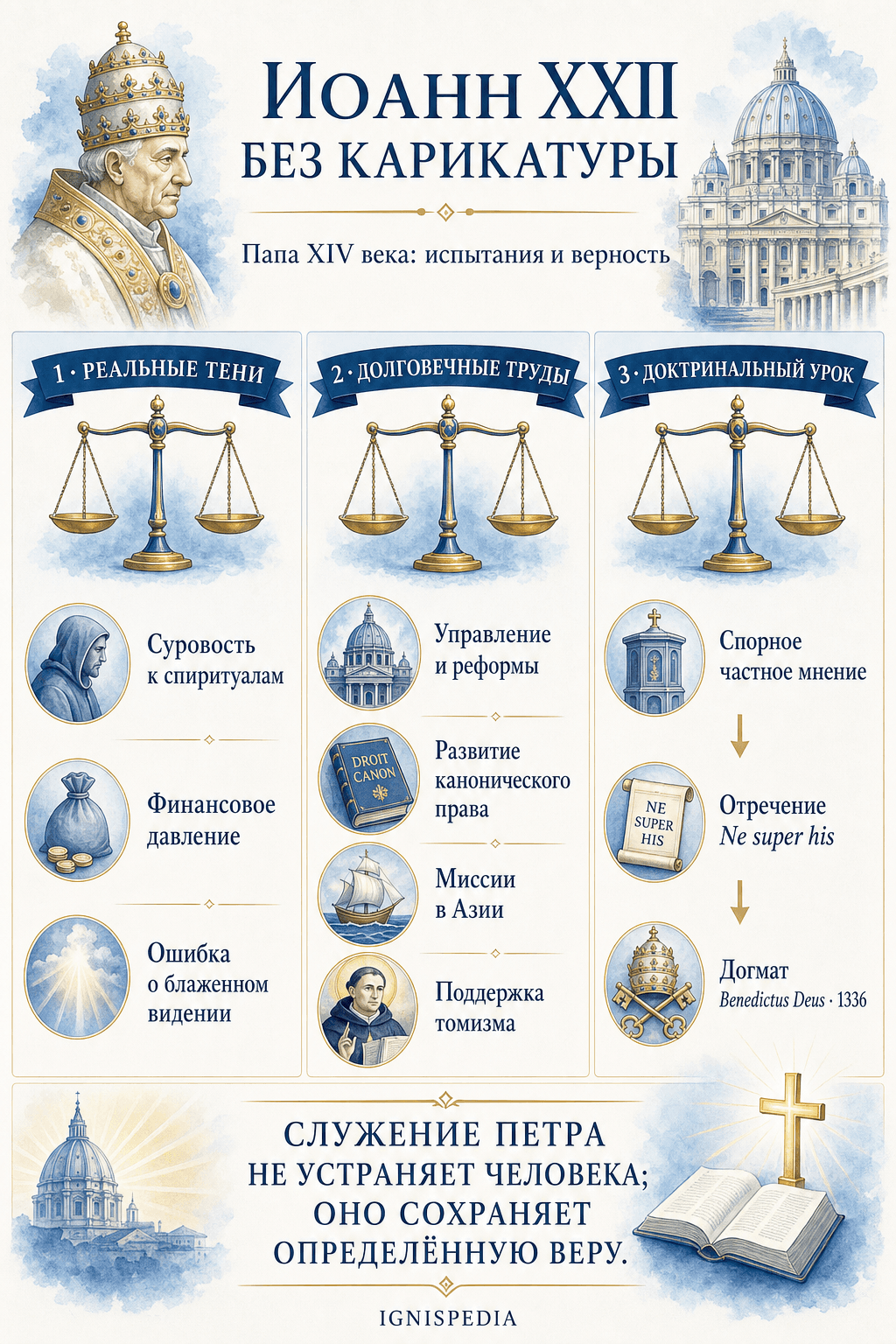 Инфографика-синтез для переосмысления Иоанна XXII без карикатур