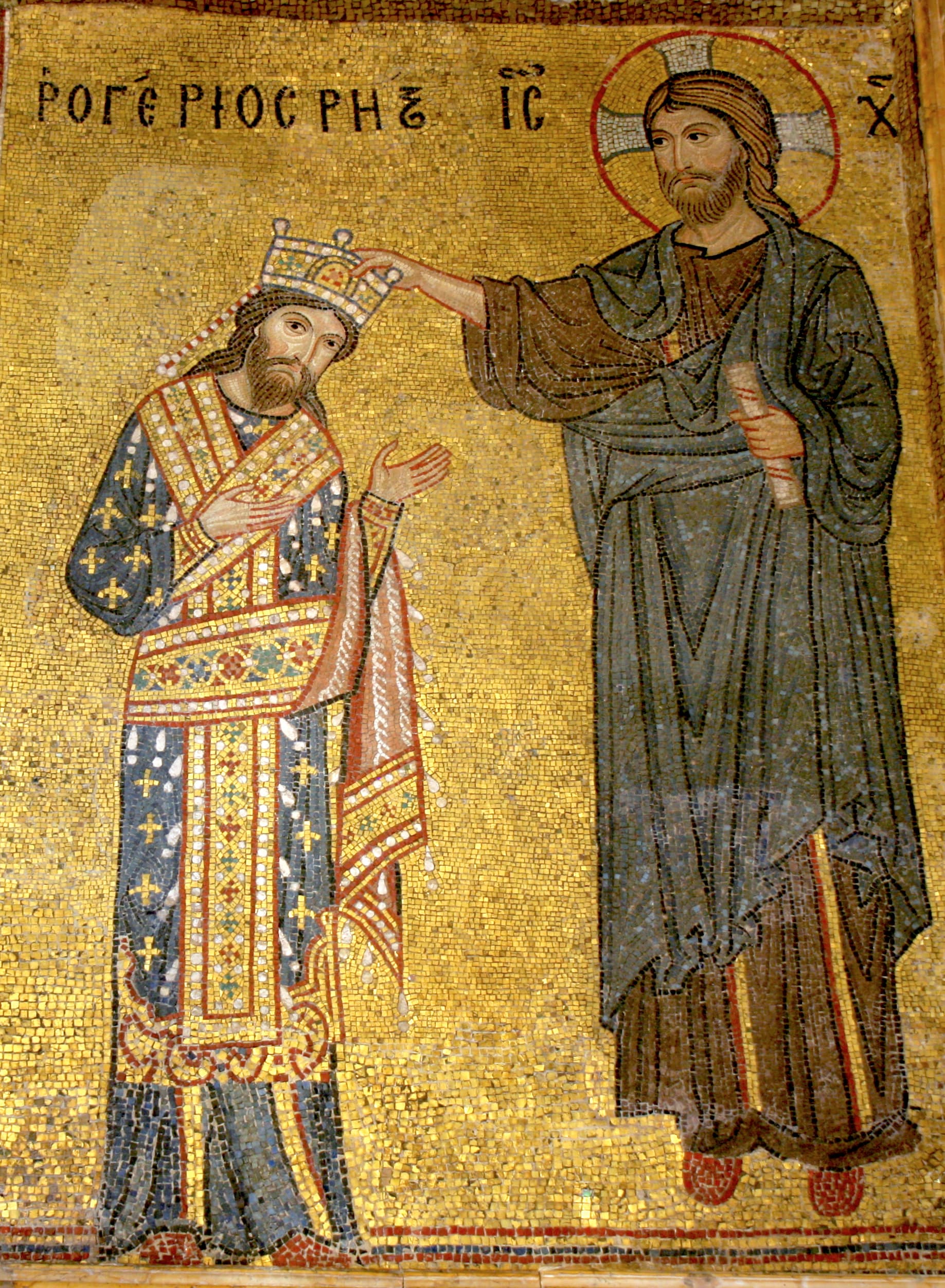 Mosaik Rogers II. von Sizilien, von Christus gekrönt, in La Martorana, Palermo