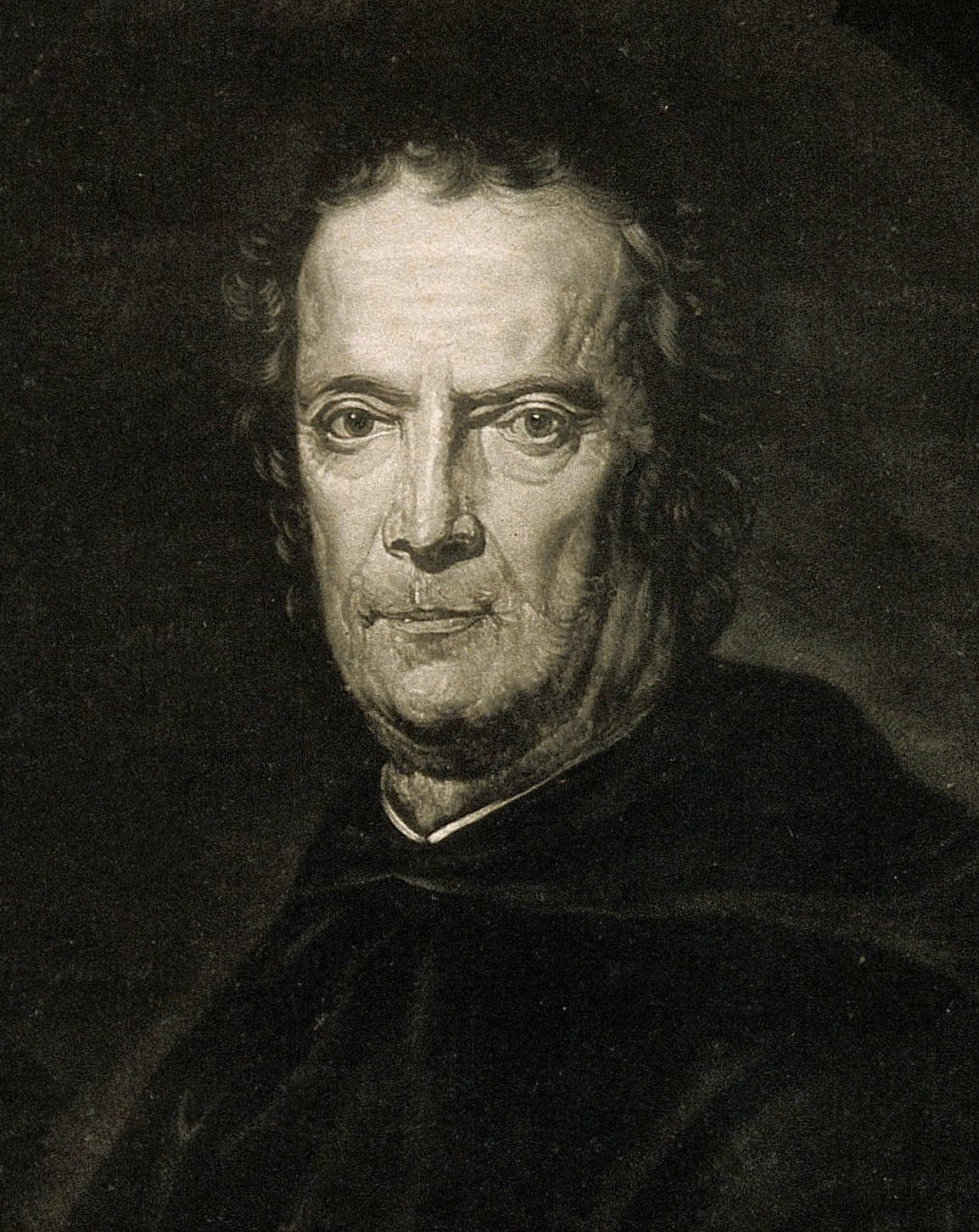Retrato do servita Paolo Sarpi, consultor teológico de Veneza, gravura de 1777.