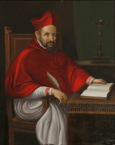 Retrato do cardeal Roberto Belarmino, que admoestou Galileu em 1616.
