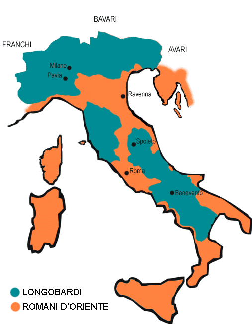 Mapa da Itália lombarda cerca de 575.