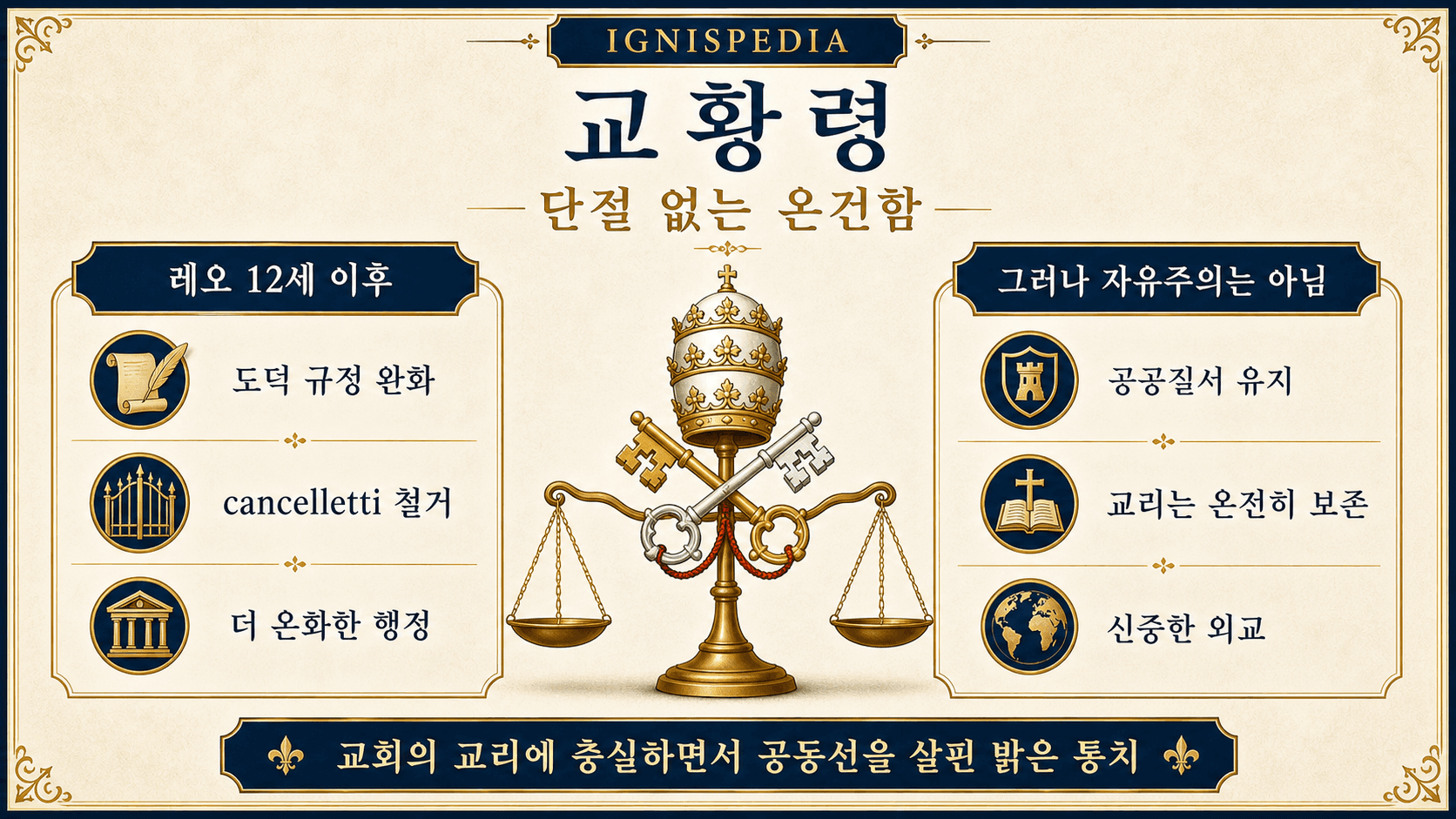 교황령에서 비오 8세의 온화한 통치에 관한 인포그래픽