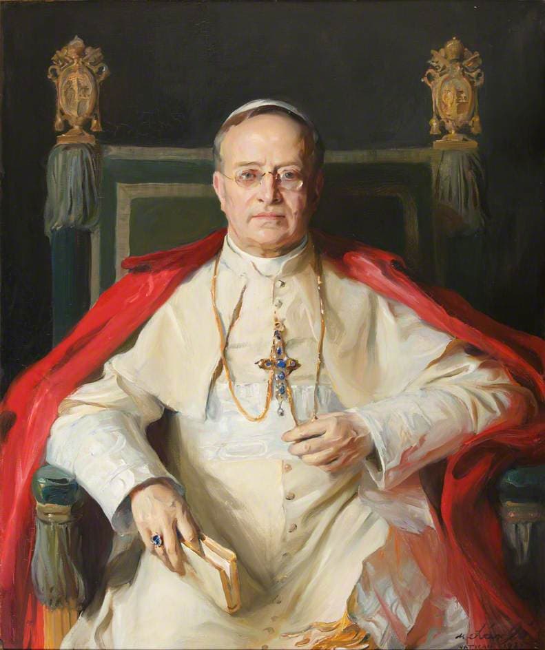 Portrait of Pope Pius XI painted in 1924 by Philip Alexius de Laszlo, offered by the artist to Oxford's Bodleian Library (1925)