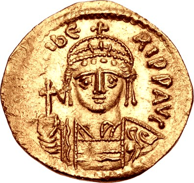 Sólido de ouro do imperador Maurício, casa da moeda de Constantinopla, 582