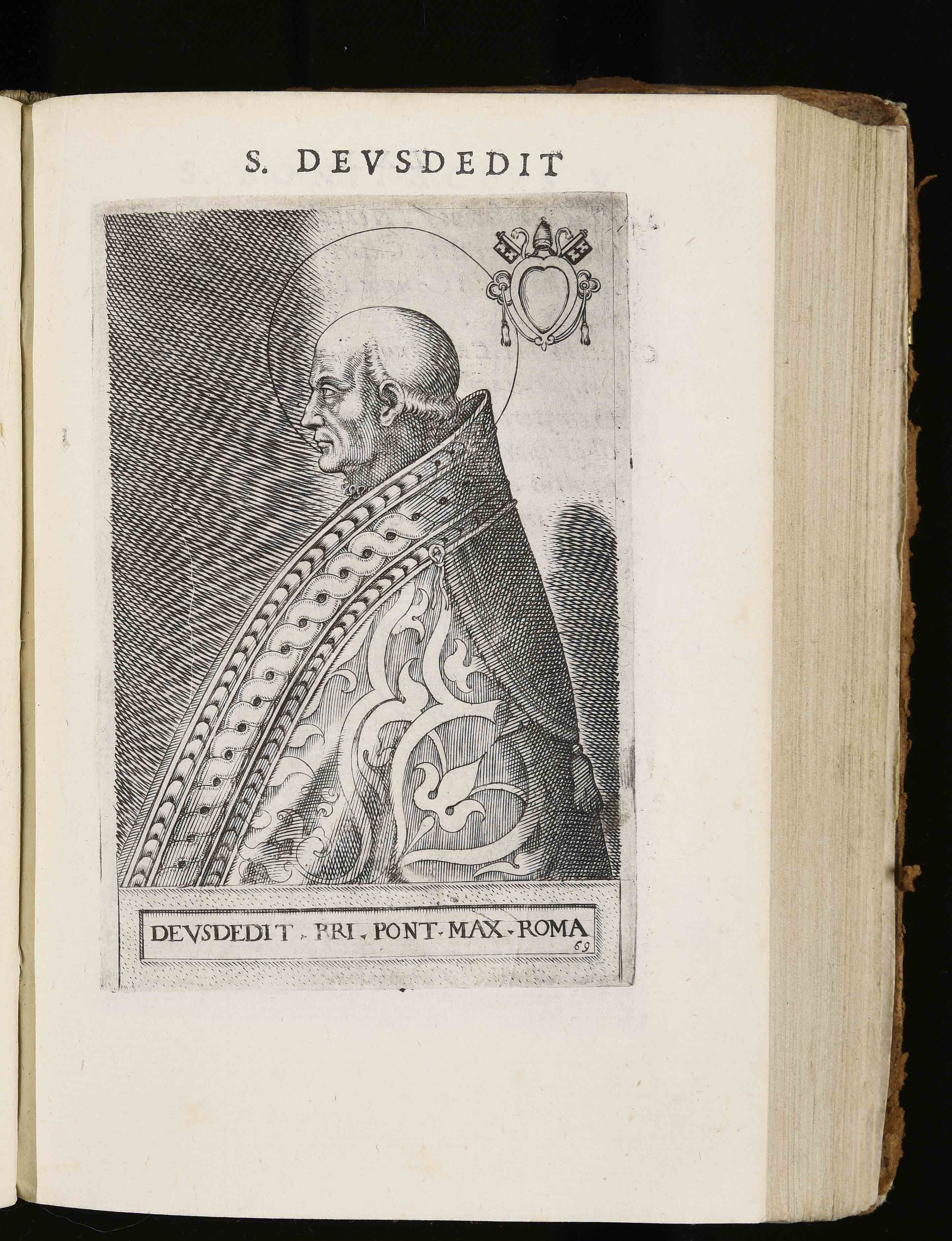 Ritratto inciso di papa Adeodato I, detto Deusdedit