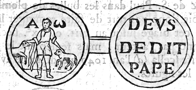 Incisione che riproduce il sigillo di papa Deusdedit