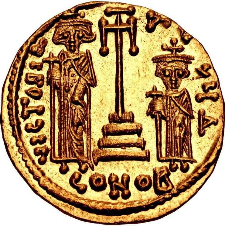 Gold solidus of Emperor Constans II with his sons