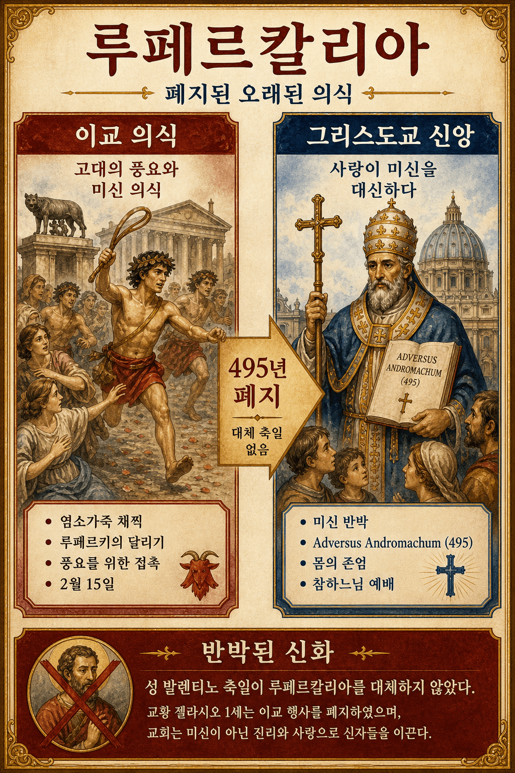 젤라시오 1세가 루페르칼리아를 폐지하고 발렌타인 데이로 대체하지 않은 인포그래픽