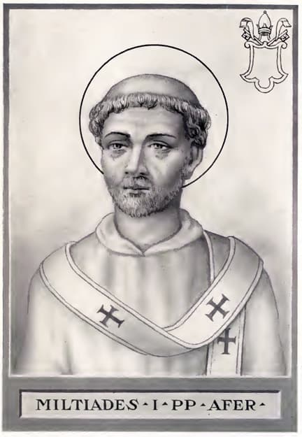 Gestochene Darstellung von Papst Miltiades