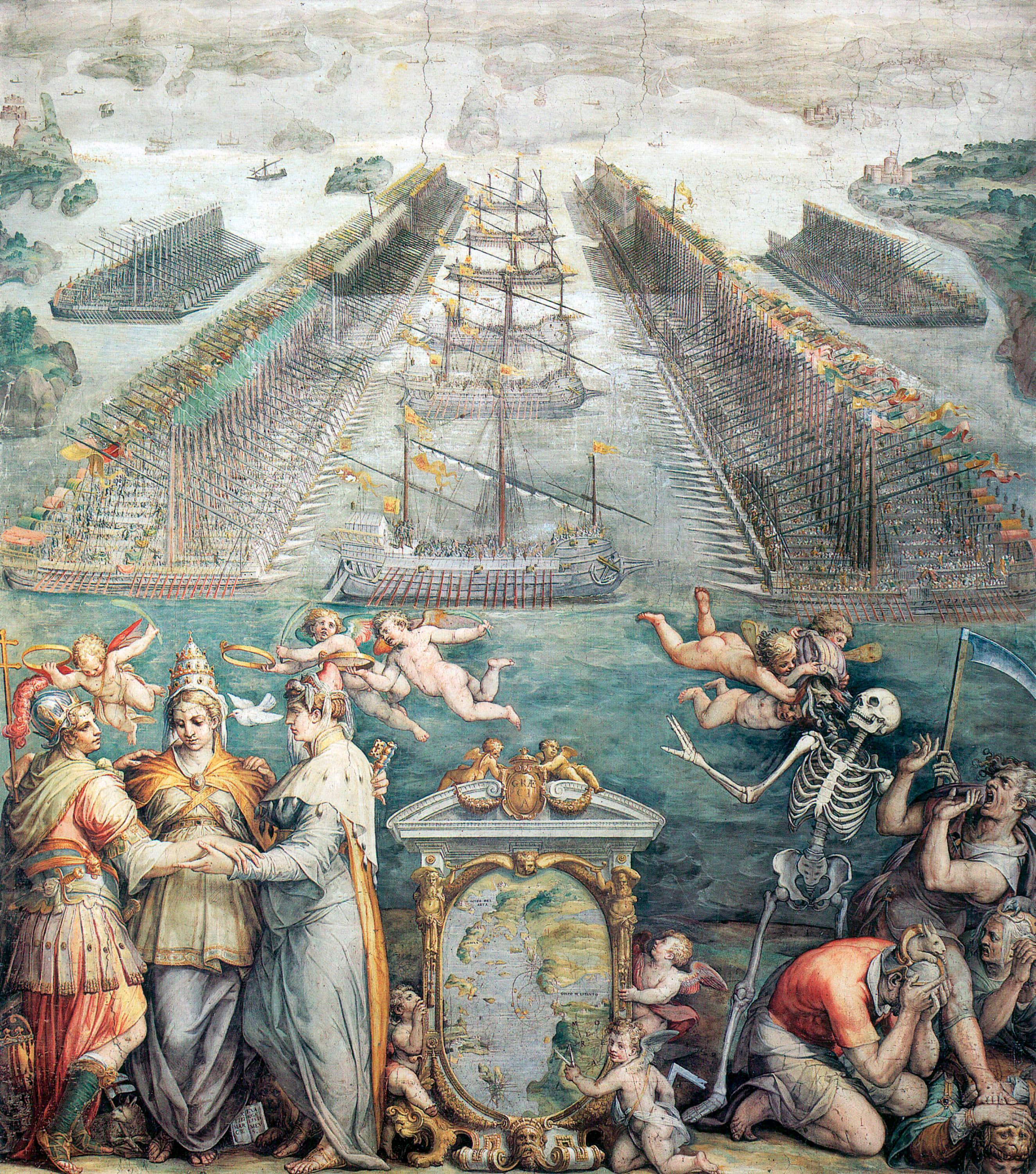 The Battle of Lepanto painted by Giorgio Vasari
