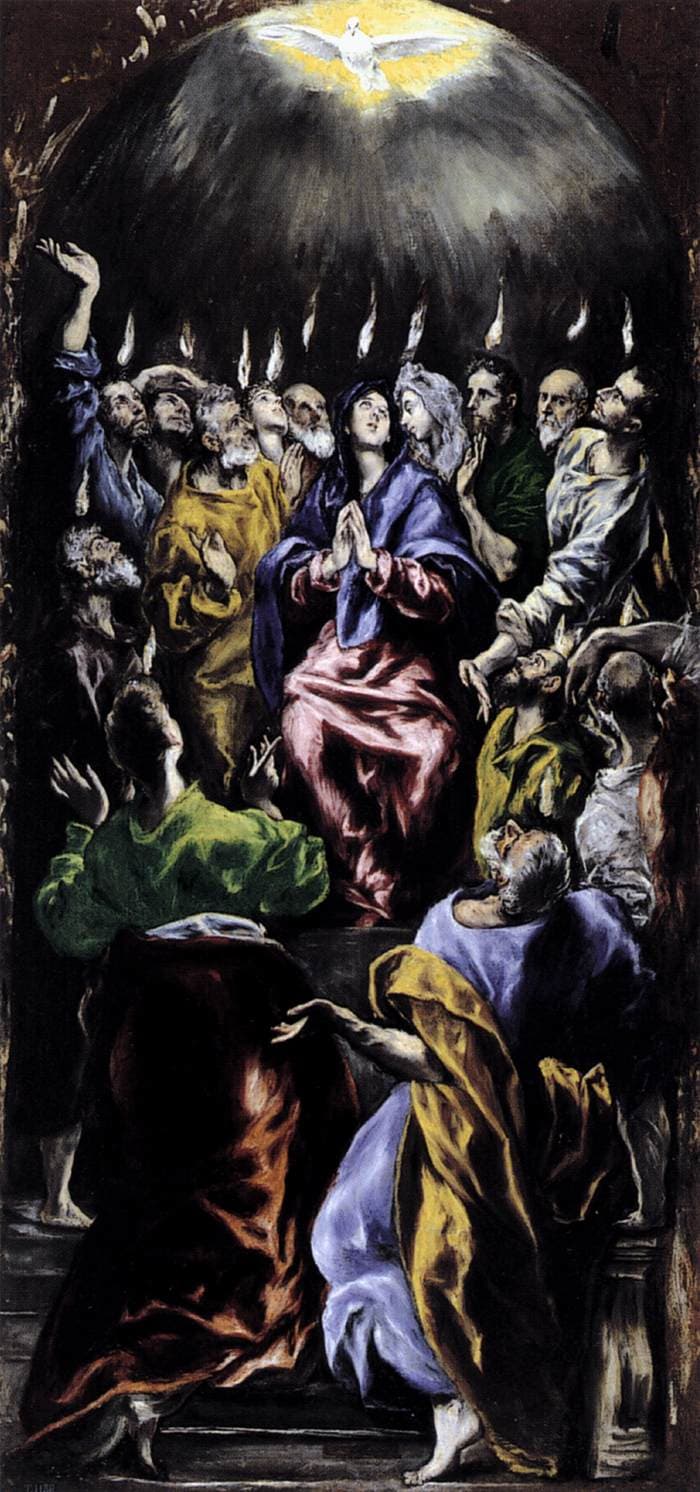 Lo Spirito Santo scende sugli apostoli a Pentecoste, dipinto di El Greco