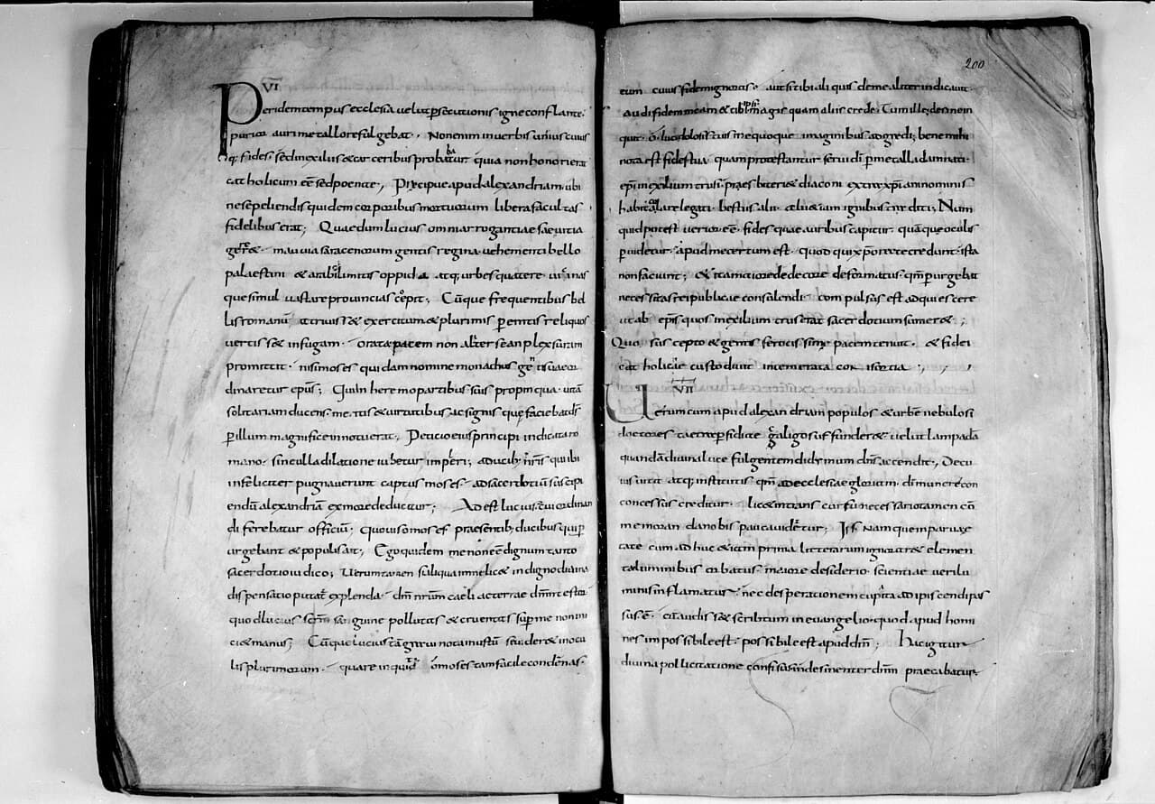 Handschriftliche Seite der Kirchengeschichte des Eusebius von Caesarea auf Latein