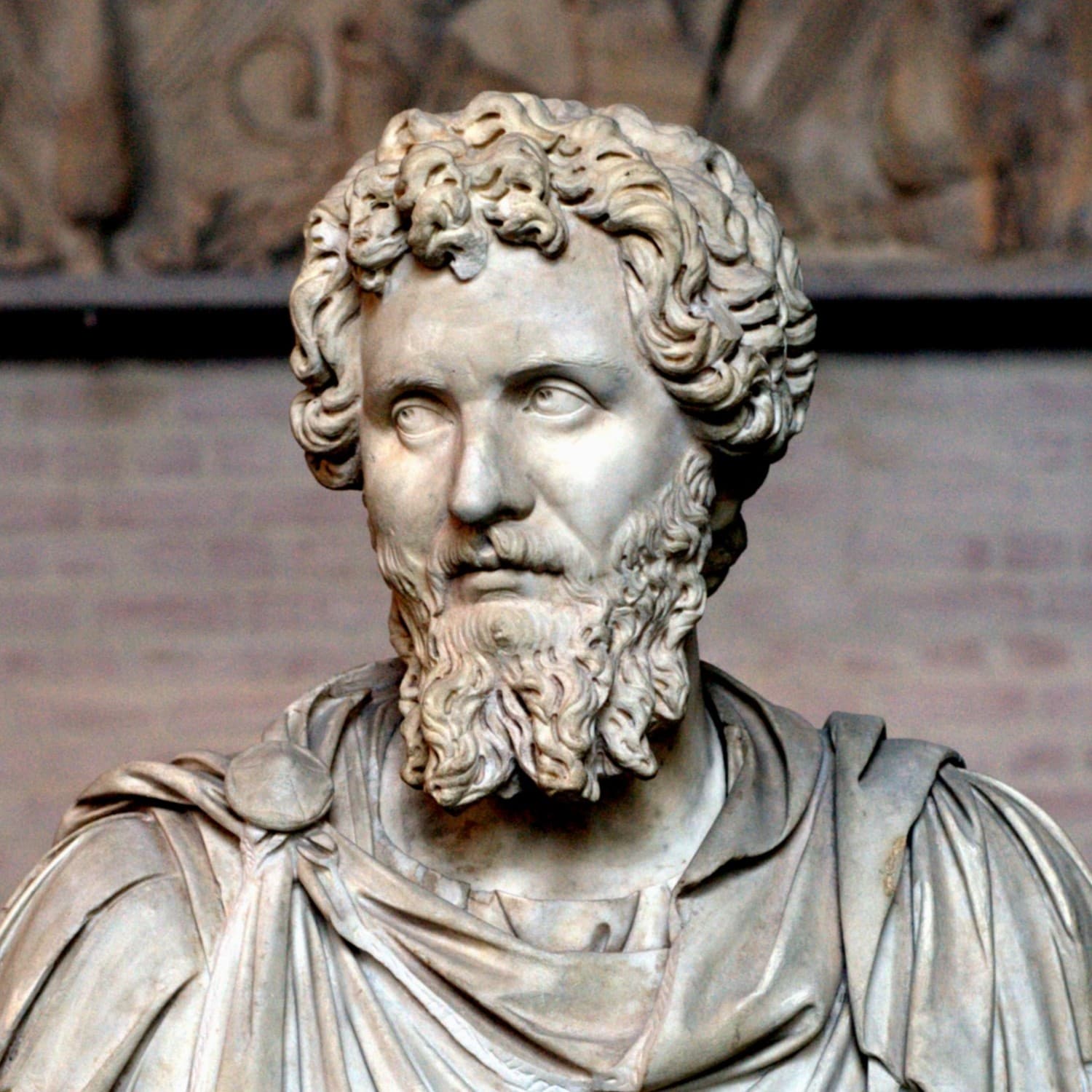 Busto antico in marmo dell’imperatore Settimio Severo