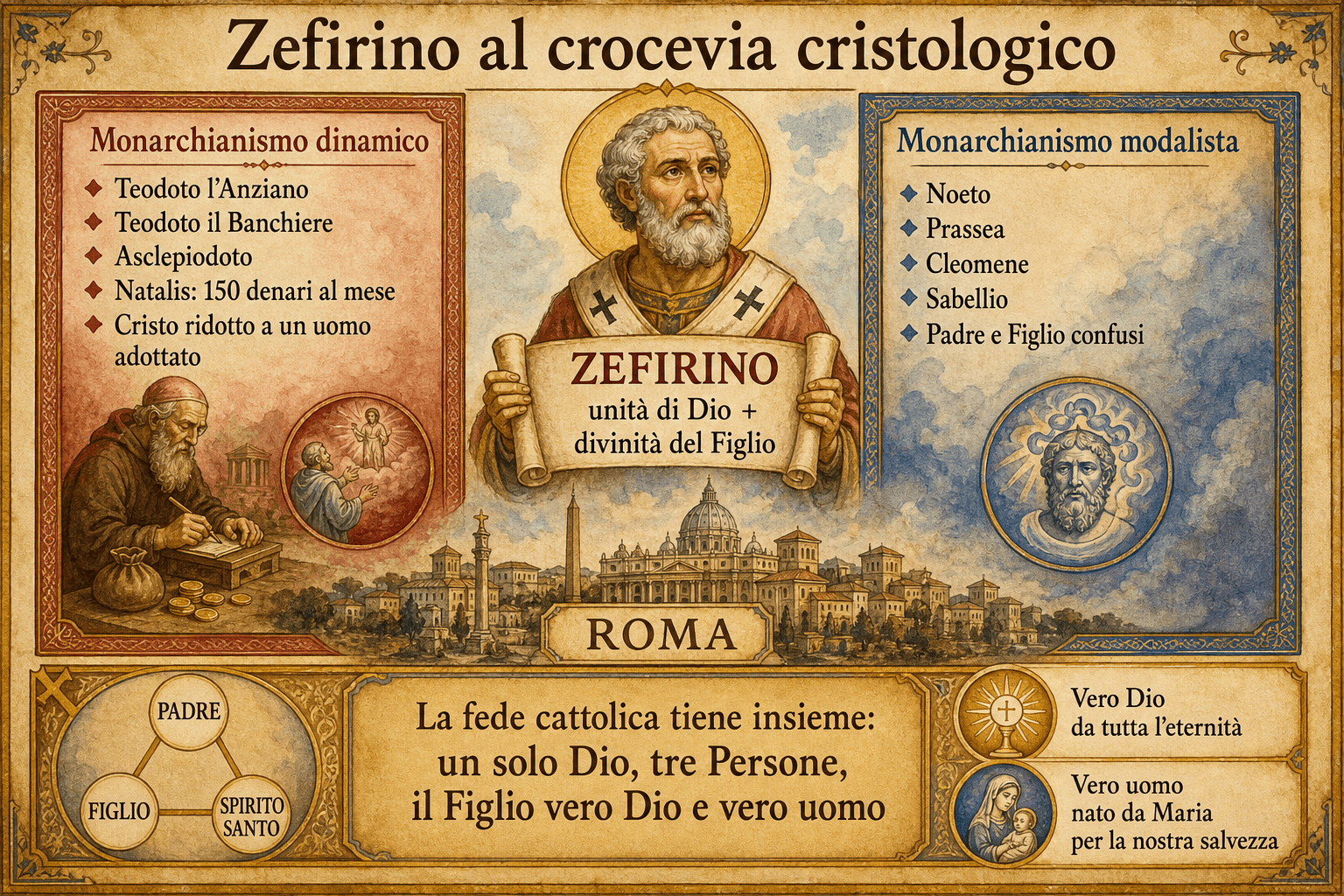 Infografica: Zefirino al crocevia cristologico tra monarchianesimo dinamico e monarchianesimo modalista