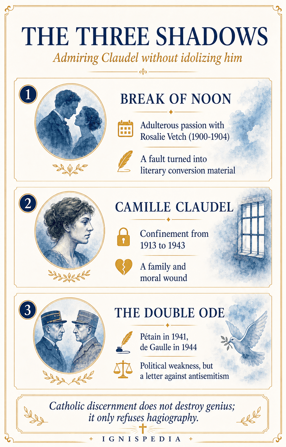 Infographic The Three Shadows of Paul Claudel