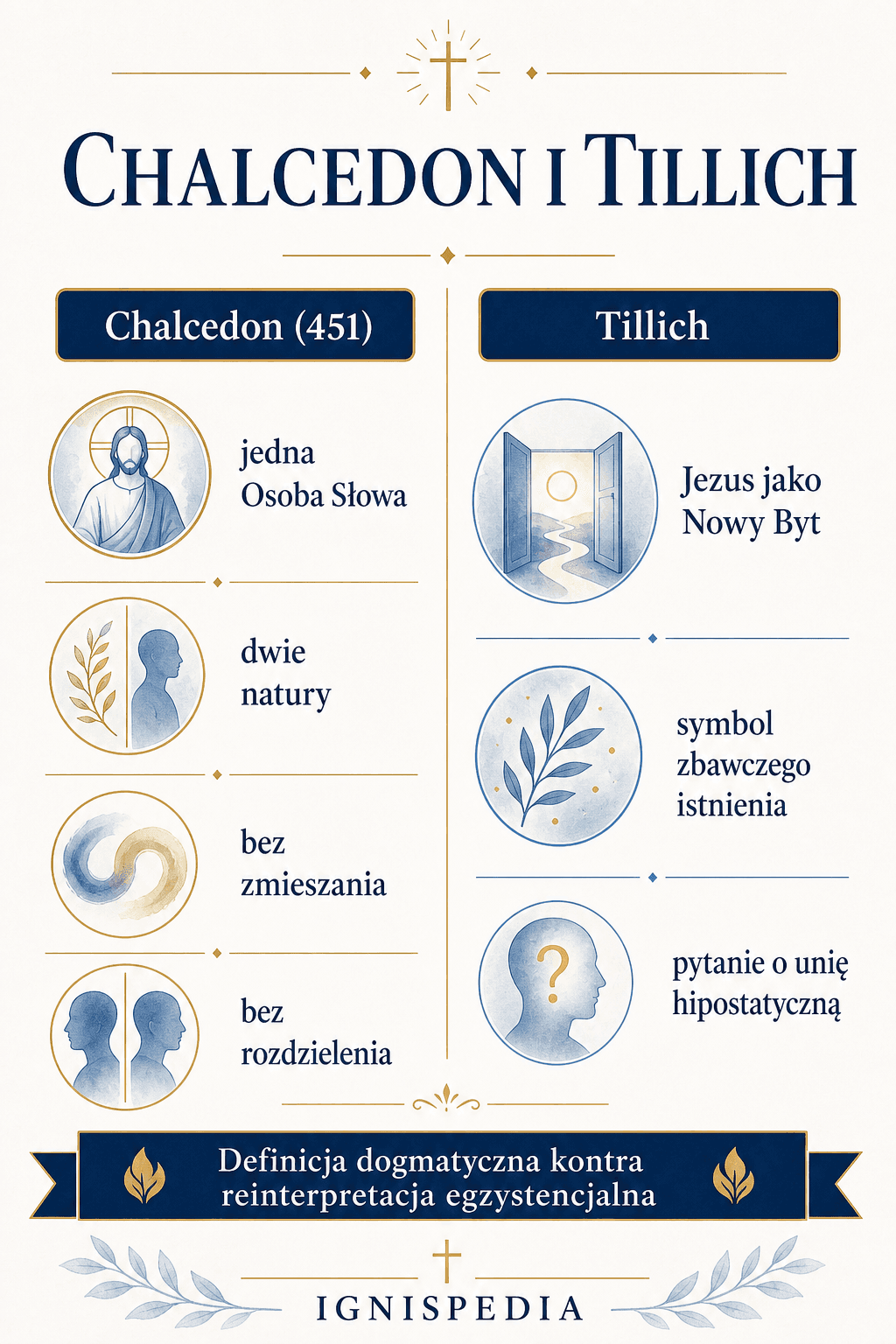 Infografika — Chalcedon i Tillich, dwie porównane chrystologie