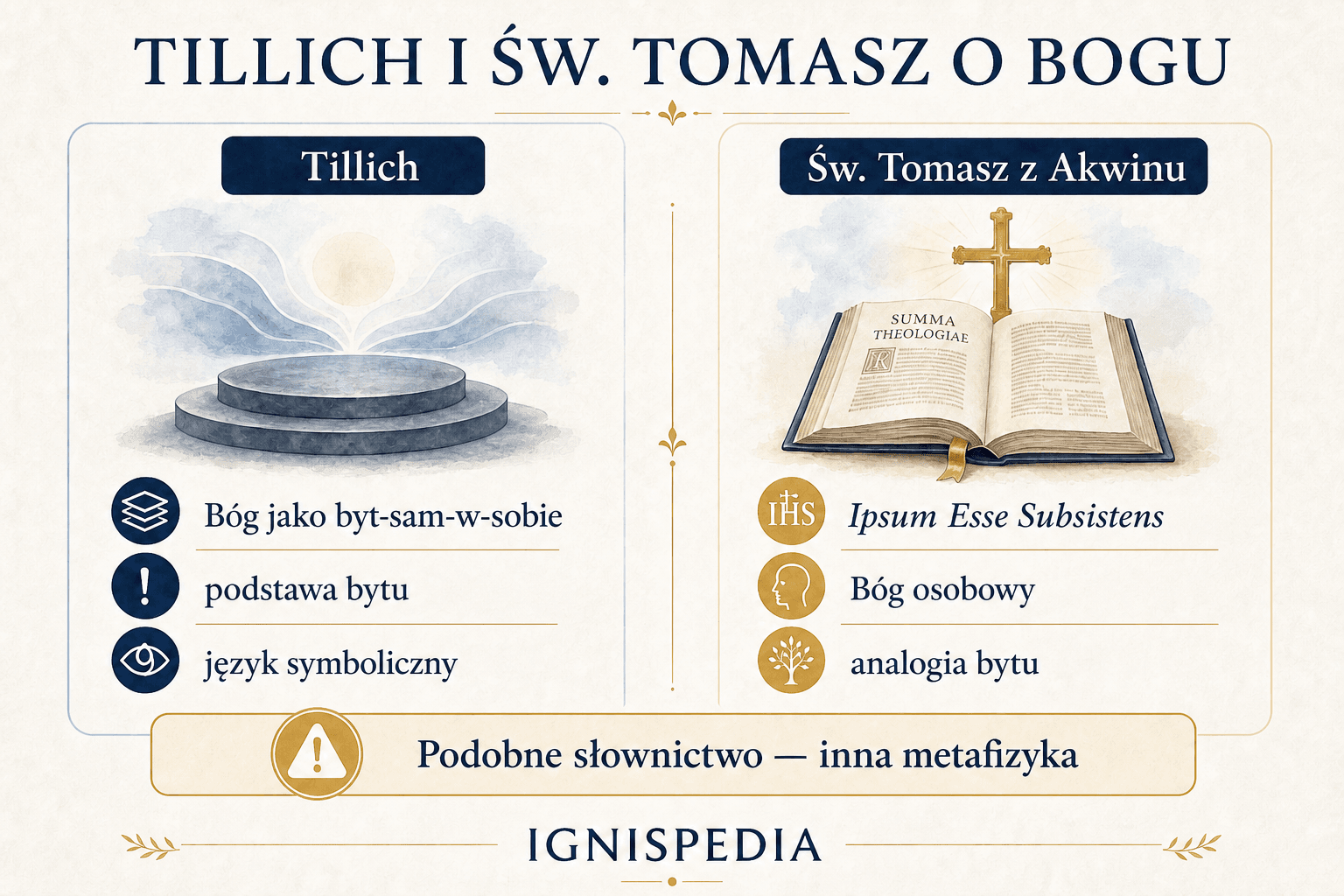 Infografika — Tillich i św. Tomasz o bycie Boga