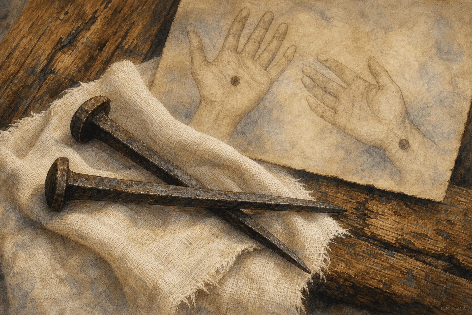 Représentation des mains clouées du Christ