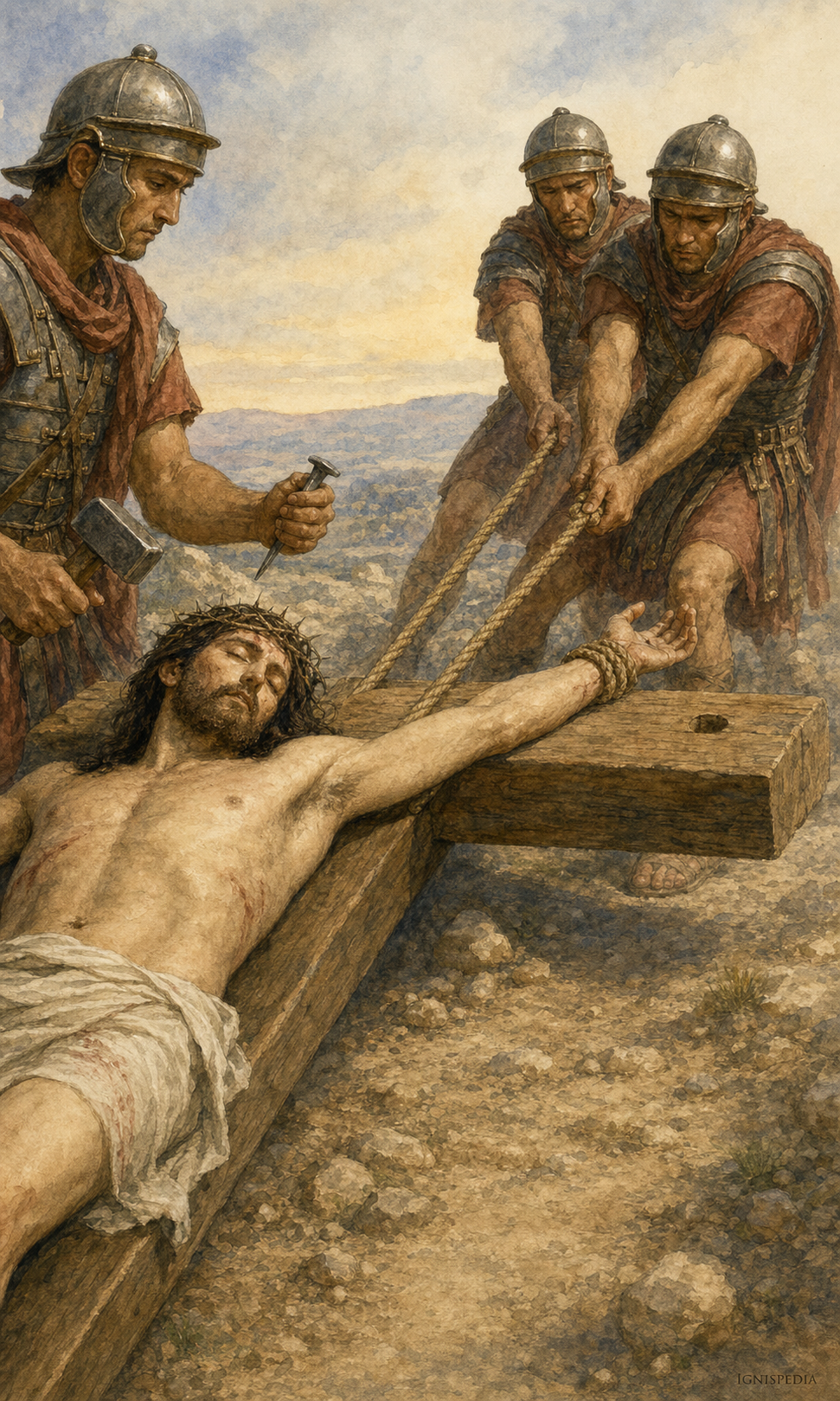 Illustration de la dislocation du bras gauche du Christ selon Emmerich