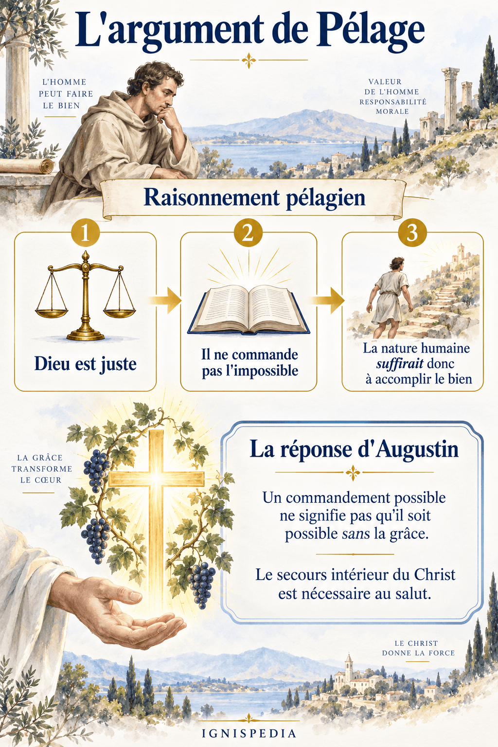 Le raisonnement de Pélage et la réponse augustinienne sur la nécessité de la grâce