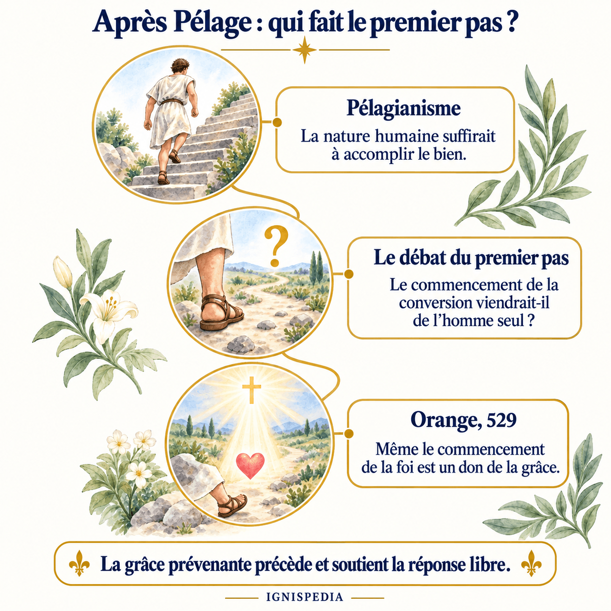 Après Pélage, le débat sur le commencement de la foi et la grâce prévenante au concile d’Orange