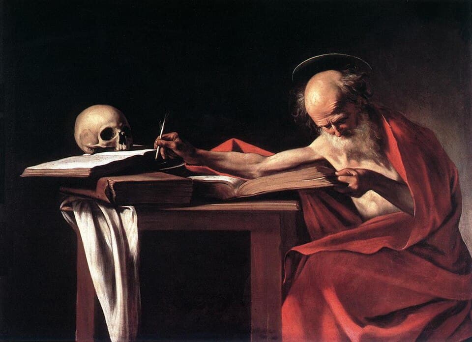 Yazan Aziz Hieronymus, Caravaggio'nun tablosu