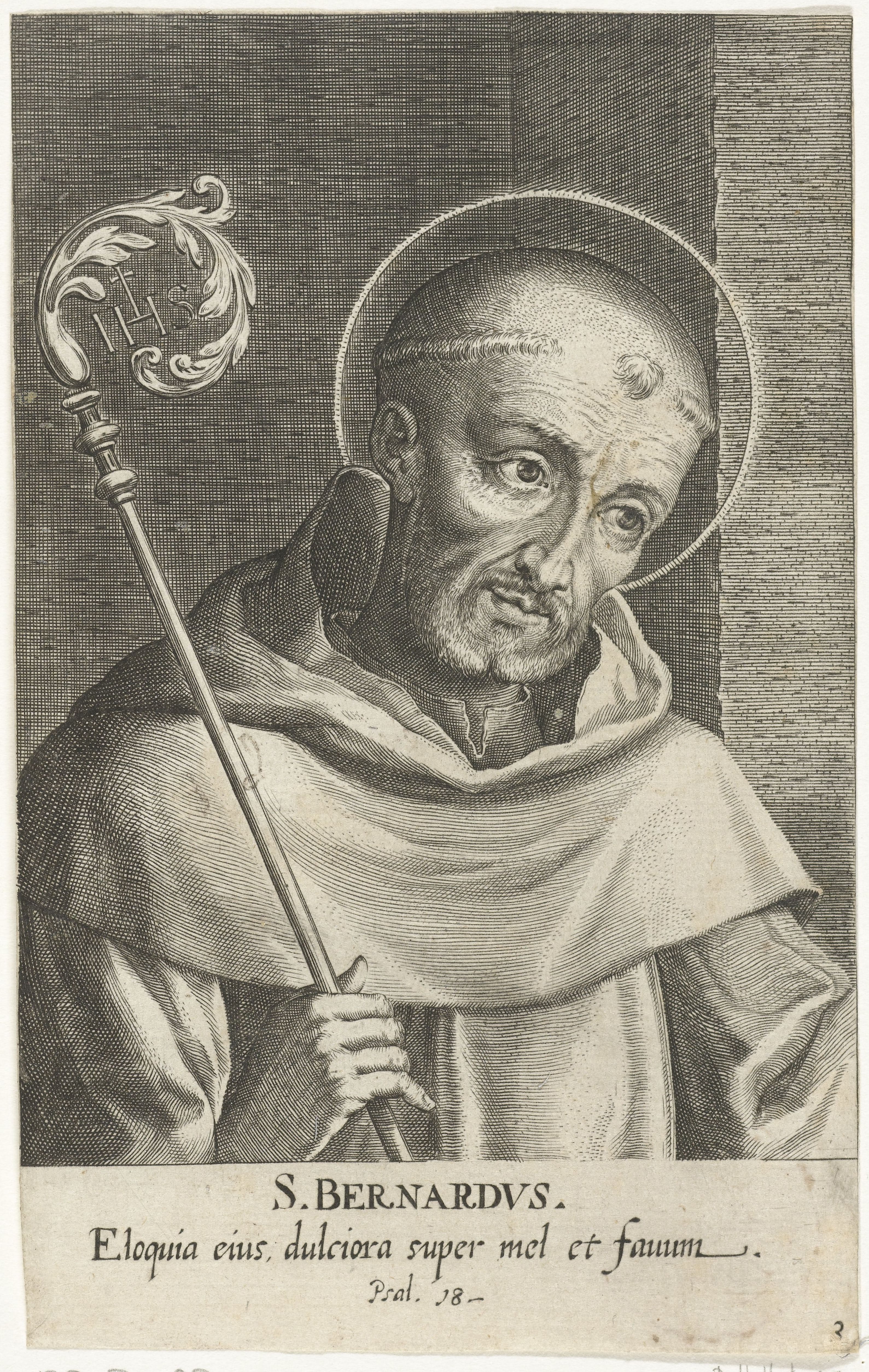 Retrato gravado de são Bernardo de Claraval por Dominicus Custos