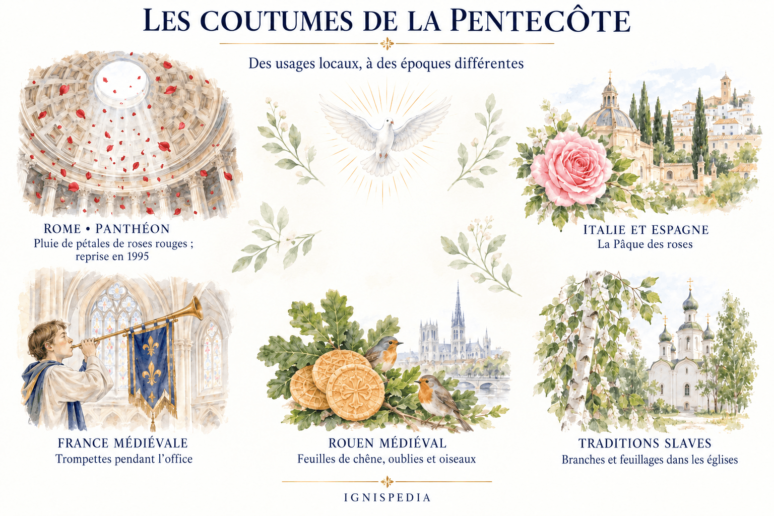 Fleurs, colombes et sons dans les coutumes de Pentecôte