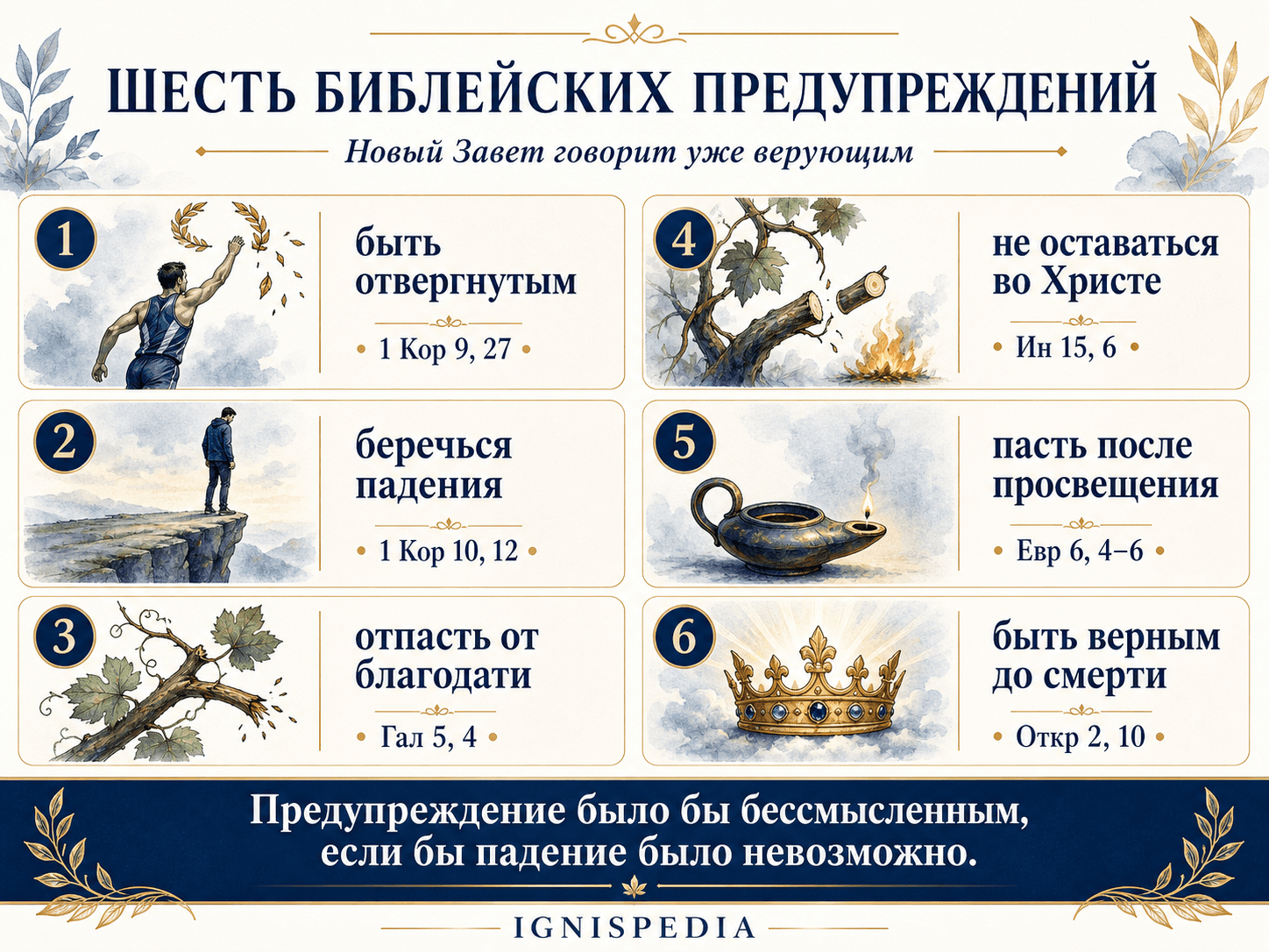 Инфографика — основные библейские предупреждения о риске потерять спасение