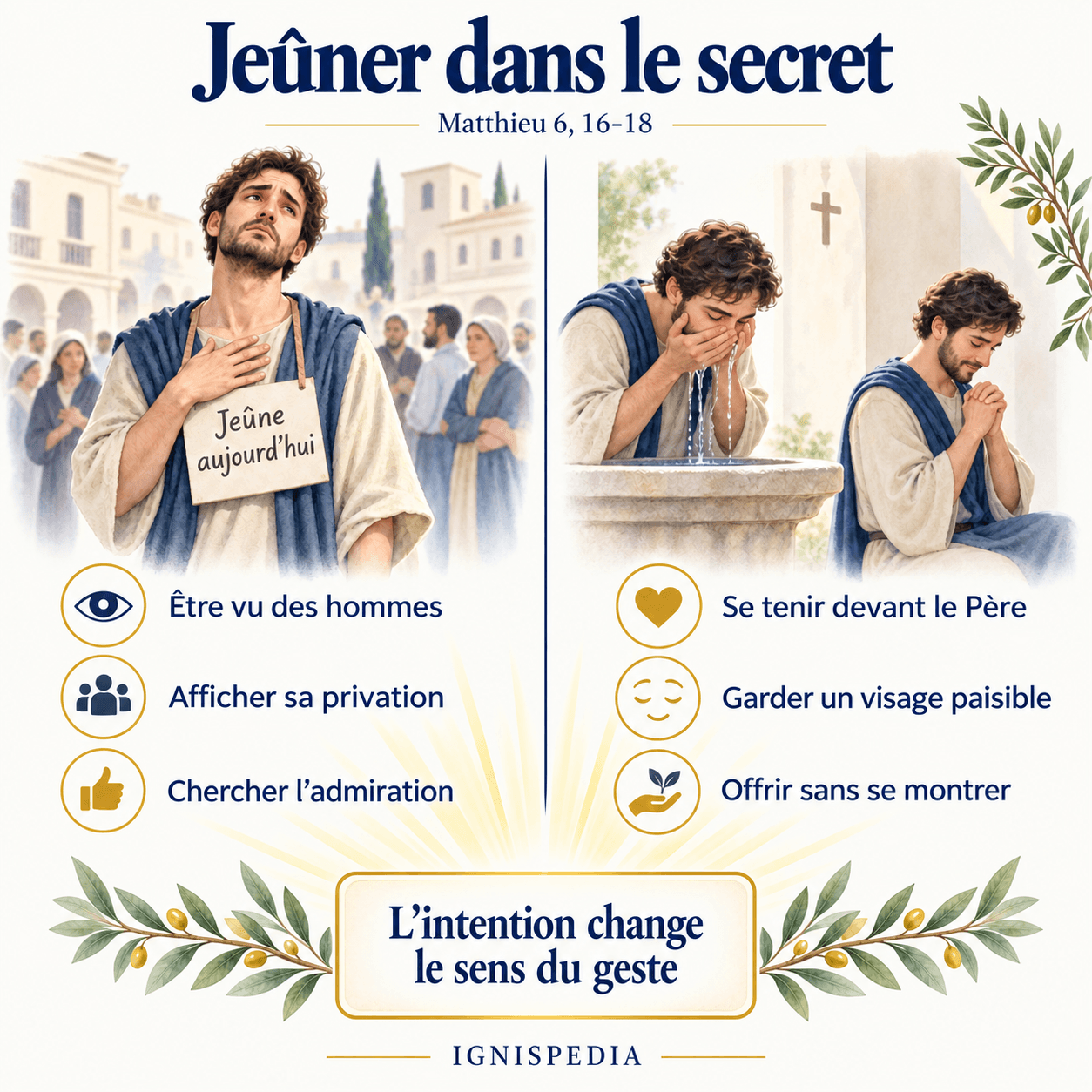 Infographic: fasting in secret according to the teaching of Jesus in Matthew 6