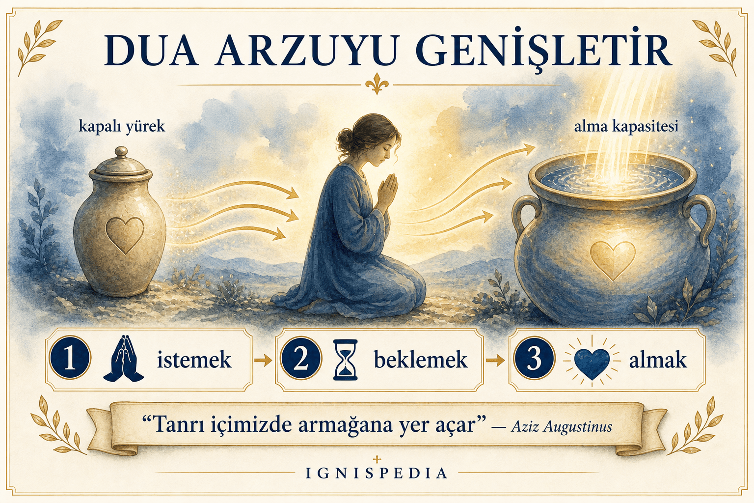 Dua ile genişleyen kapalı kalp, Tanrı armağanını almak için