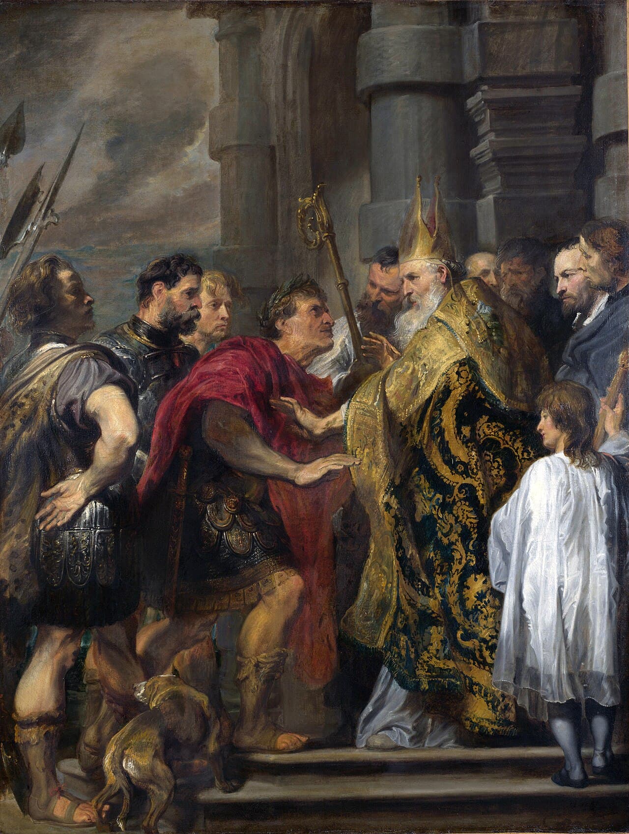 Santo Ambrósio impede o imperador Teodósio de entrar na catedral de Milão, de Anthony van Dyck