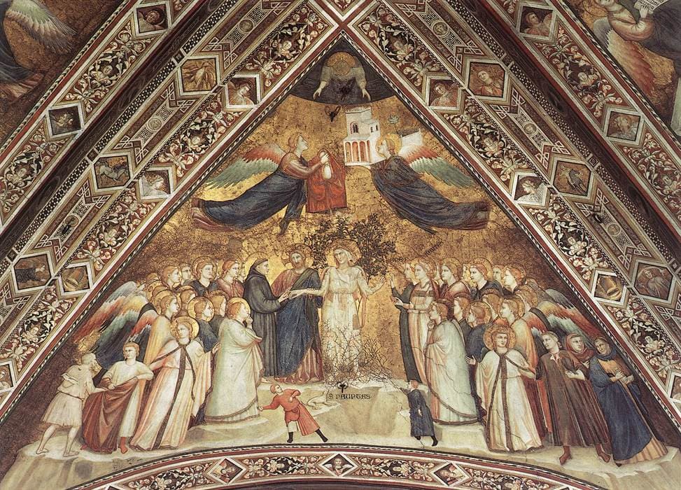 Franciscan Allegory of Poverty painted in the Lower Basilica of Assisi