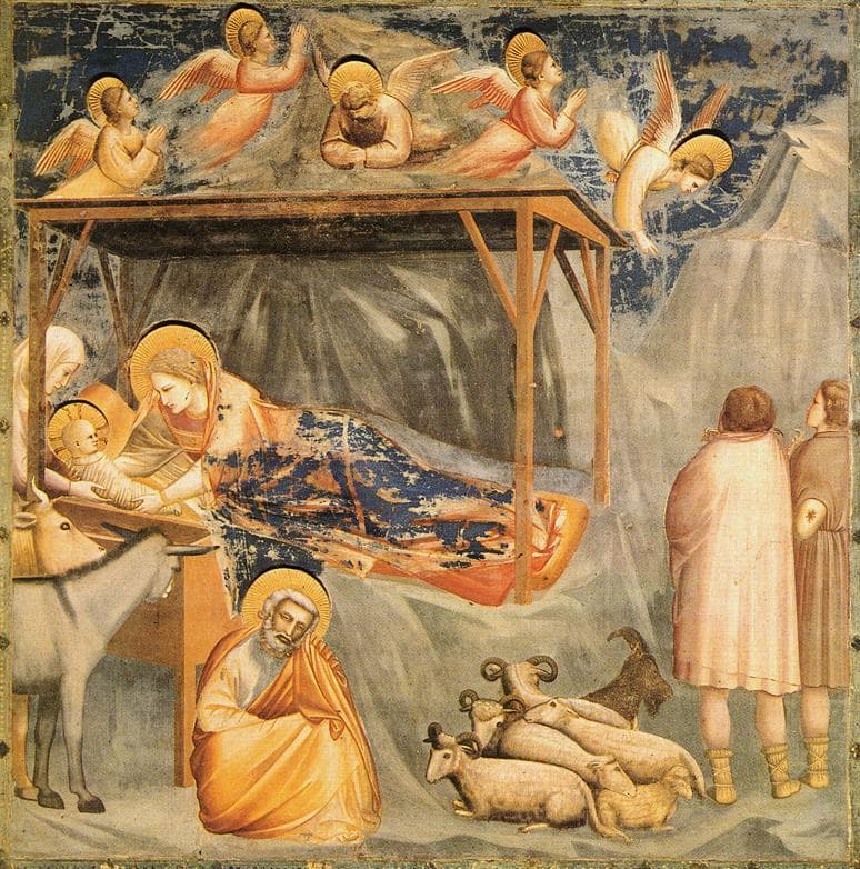 The Nativity painted by Giotto in the Scrovegni Chapel