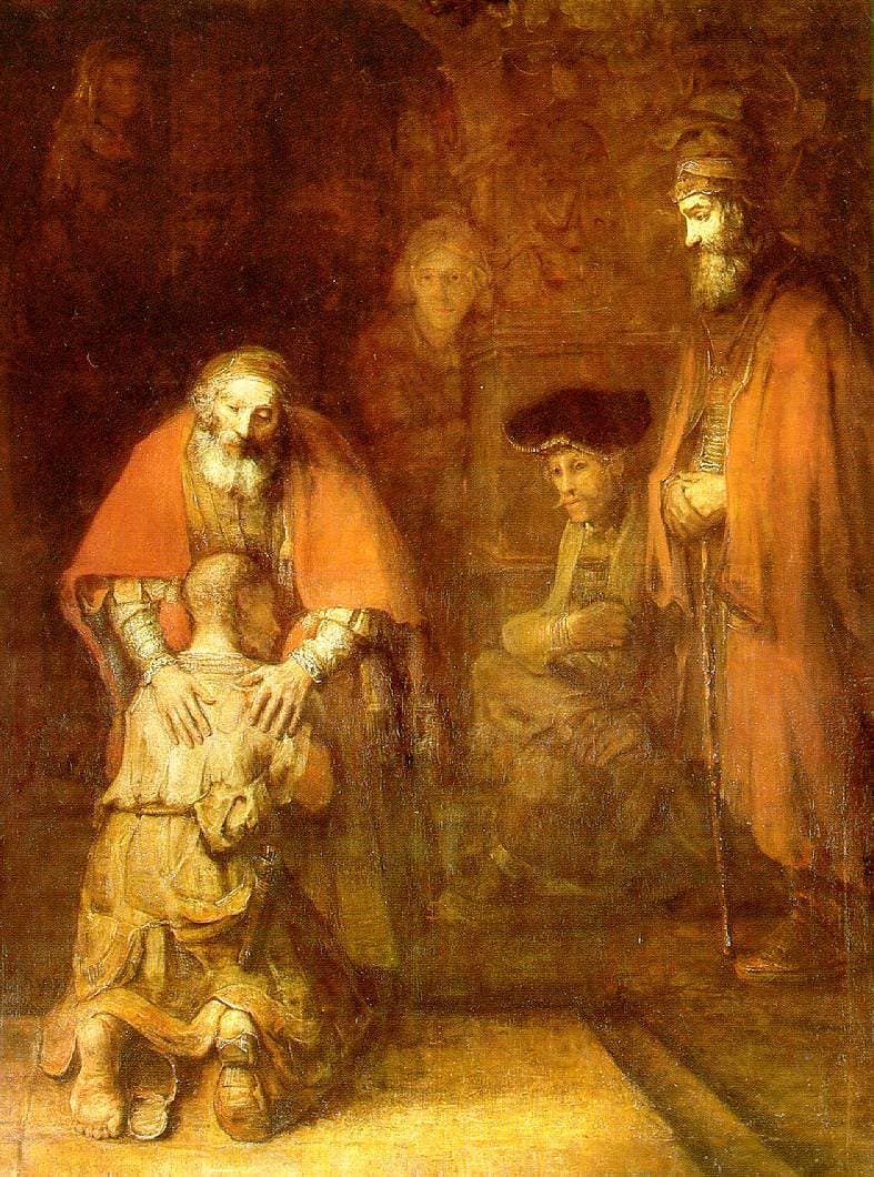 Le Retour du fils prodigue peint par Rembrandt, image de la miséricorde qui accueille le pénitent