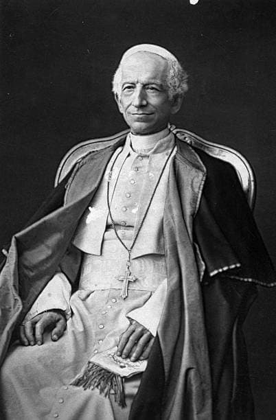 Papst Leo XIII., Autor der Enzyklika Rerum novarum (1891)